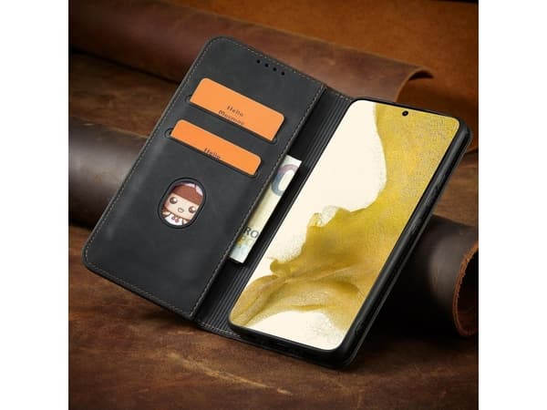 Hurtel Magnet Fancy Case deksel til Samsung Galaxy S23 Ultra deksel med klaff lommebokstativ sort