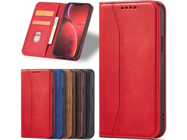 Hurtel Magnet Fancy Case iPhone 14 Plus tapauksessa läppä lompakko jalusta punainen