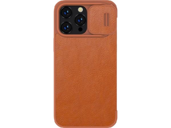 Nillkin Cover Nillkin Qin Leather Pro Case Case iPhone 14 Pro Camera Cover Holster Cover Flip Case Brun