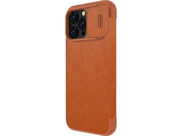 Nillkin Cover Nillkin Qin Leather Pro Case Case iPhone 14 Pro Camera Cover Holster Cover Flip Case Brun
