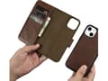 Pikkukuva 4 / 5: iCarer iCarer Öljyvaha lompakkokotelo 2in1 iPhone 14 Plus nahkakotelo Anti-RFID läppä ruskea (WMI14220723-BN)