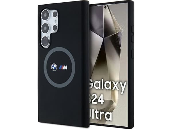 BMW BMHMS24L23SROK S24 Ultra S928 musta/musta kovakotelo M Silikoni painettu rengas MagSafe