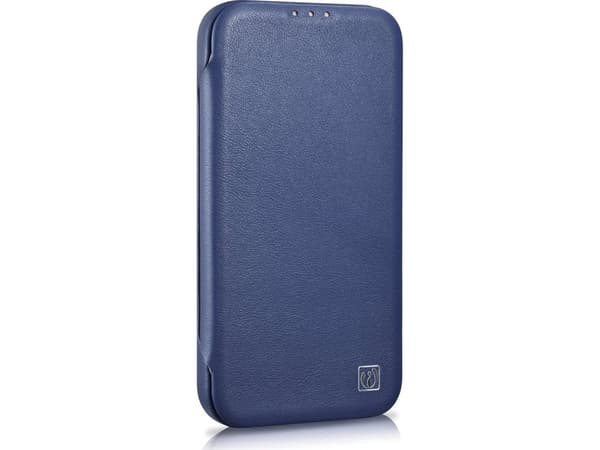 iCarer iCarer CE Premium läderfodral iPhone 14 Pro Max läderfodral med magnetisk flik MagSafe blå (WMI14220716-BU)