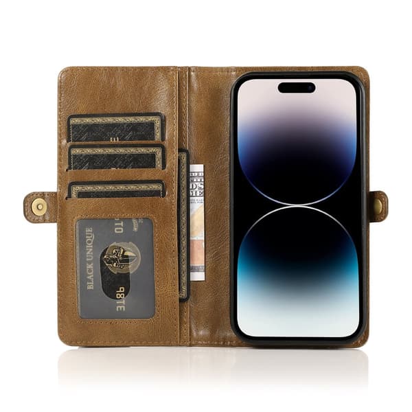 Elegant plånboksfodral i läder för iPhone 15 Pro Max