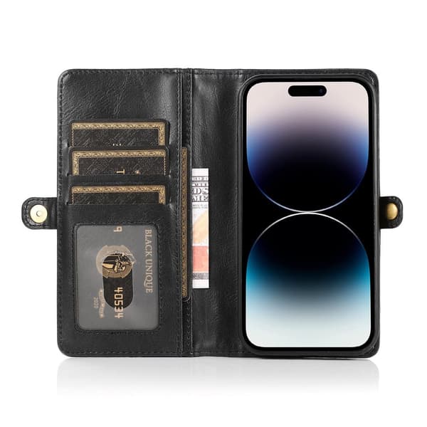 Elegant plånboksfodral i läder för iPhone 15 Pro Max