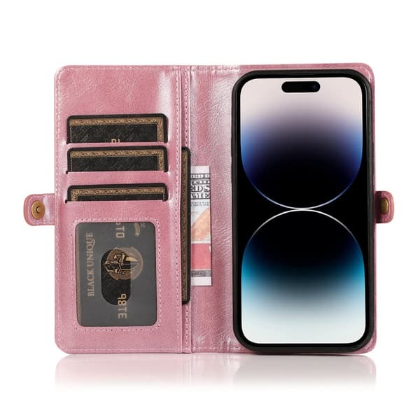 Elegant plånboksfodral i läder för iPhone 15 Pro Max