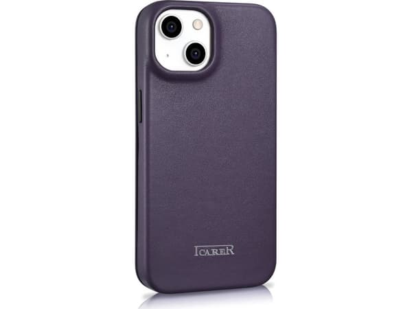 iCarer iCarer CE Premium Leather Folio Case iPhone 14 Plus Leather Flip Case Magnetic MagSafe Dark Purple (WMI14220715-DP)