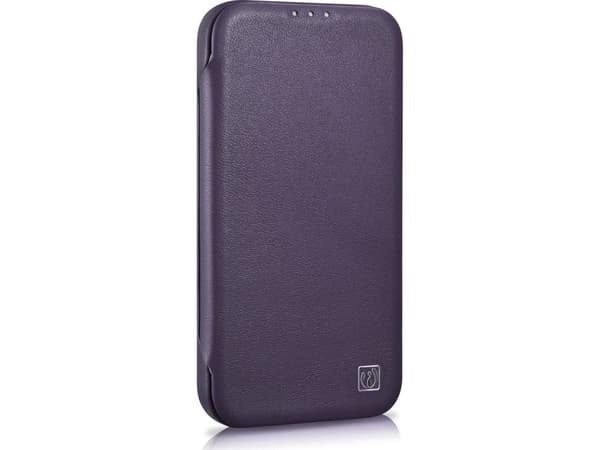 iCarer iCarer CE Premium Leather Folio Case iPhone 14 Plus Leather Flip Case Magnetic MagSafe Dark Purple (WMI14220715-DP)