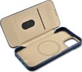 Pikkukuva 3 / 5: iCarer iCarer CE Öljyvaha Premium Leather Folio Case iPhone 14 Plus nahkakotelo magneettiläpällä MagSafe sininen (AKI14220707-BU)