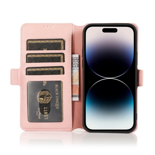 iPhone 15 Plus - Elegant Flip Wallet Skinnfodral