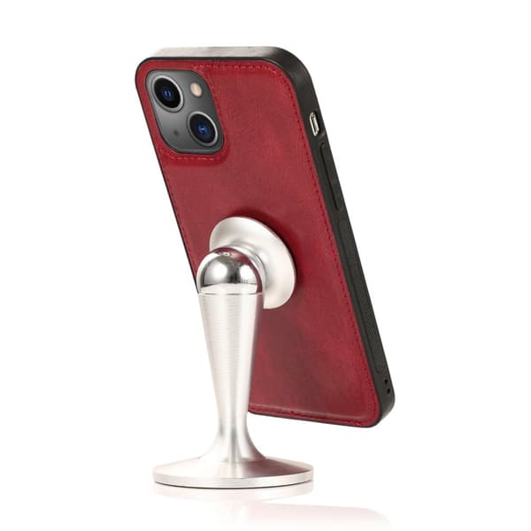 iPhone 15 -  Lyxigt Läder Plånboksfodral med Silikonskal och Korthållare