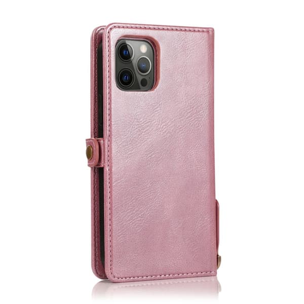 iPhone 15 Pro - Elegant Plånboksfodral i Lyxigt Läder med Korthållare