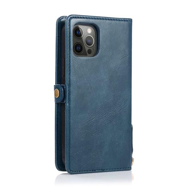 iPhone 15 Pro - Elegant Plånboksfodral i Lyxigt Läder med Korthållare