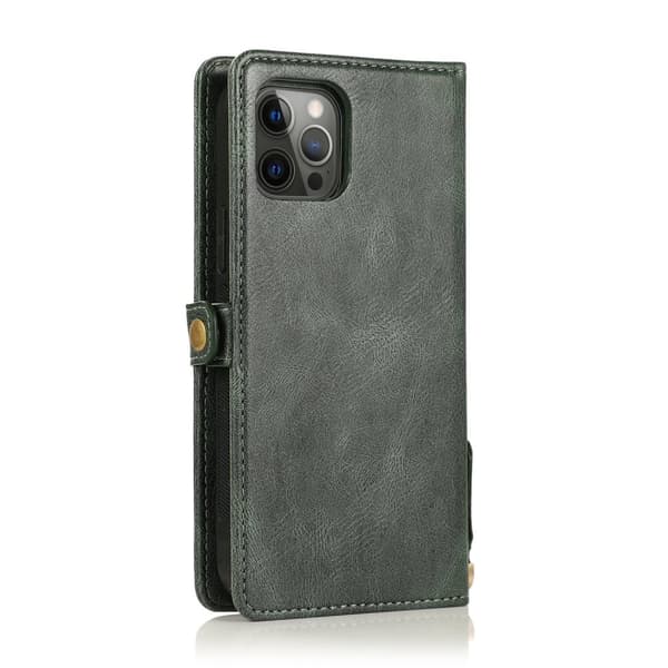 iPhone 15 Pro - Elegant Plånboksfodral i Lyxigt Läder med Korthållare
