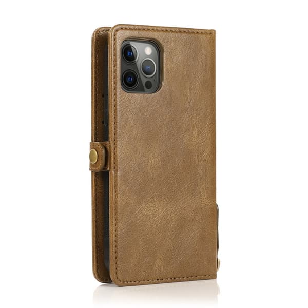 iPhone 15 Pro - Elegant Plånboksfodral i Lyxigt Läder med Korthållare
