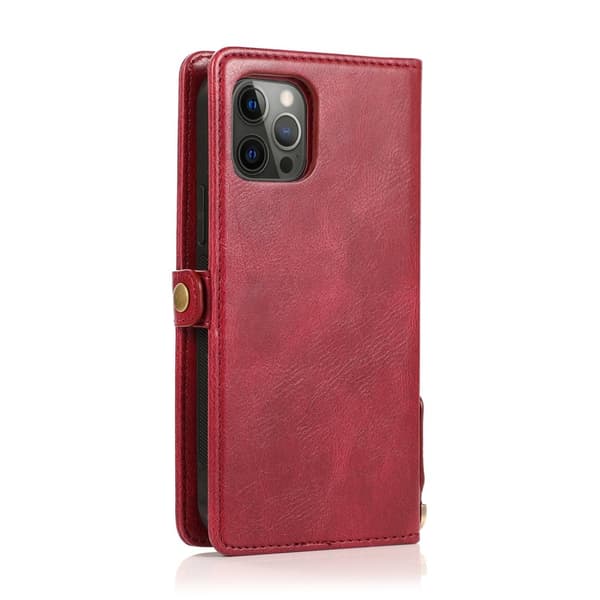 iPhone 15 Pro - Elegant Plånboksfodral i Lyxigt Läder med Korthållare