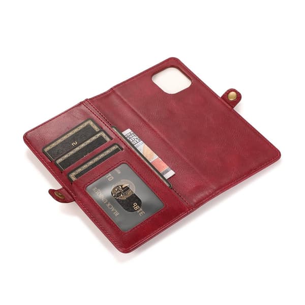 iPhone 15 Pro - Elegant Plånboksfodral i Lyxigt Läder med Korthållare