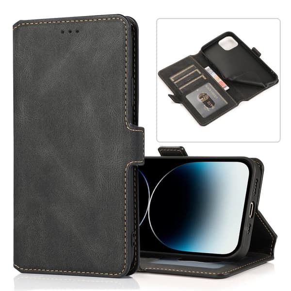 iPhone 15 Plus - Elegant Flip Wallet Skinnfodral