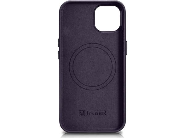 iCarer iCarer Case Läderfodral för iPhone 14 mörklila (WMI14220705-DP) (MagSafe-kompatibel)