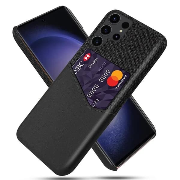 Galaxy S24 Ultra Mobilskal Korthållare - Svart