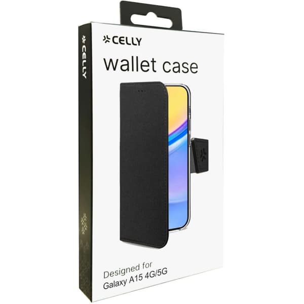 Celly Wally Wallet Case Galaxy A15 4G / A15 5G Svart