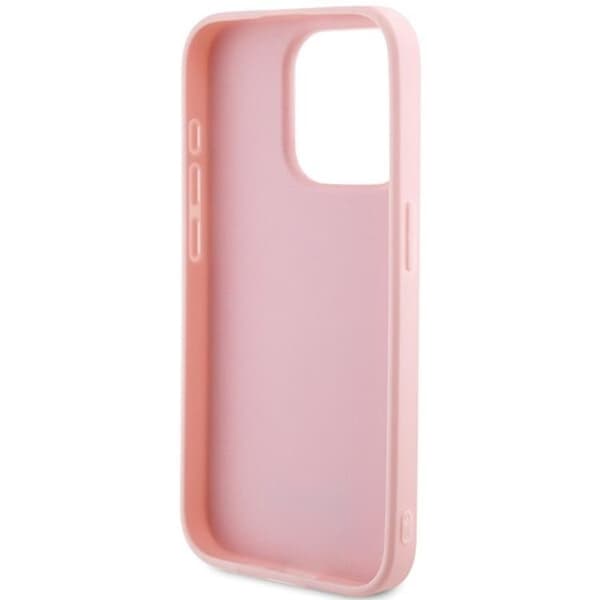 Guess iPhone 15 Pro Mobilskal Saffiano Iridescent Script - Rosa