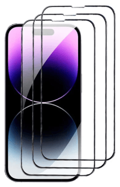 3-pack Skärmskydd i härdat glas till iPhone 14 Pro Max, Svart kant