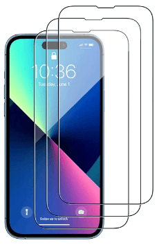 3-pak Helflade skærmbeskyttere i hærdet glas til iPhone 13/14