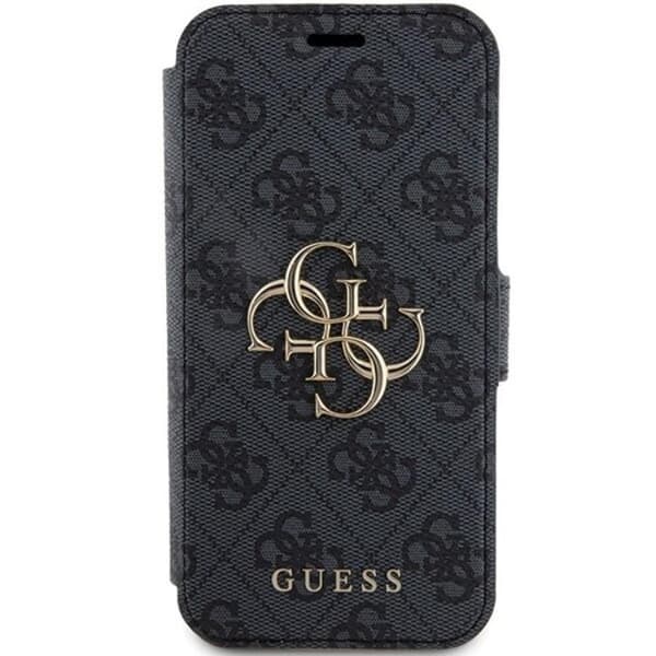 Guess iPhone 15 Pro Plånboksfodral Metall Logo - Grå
