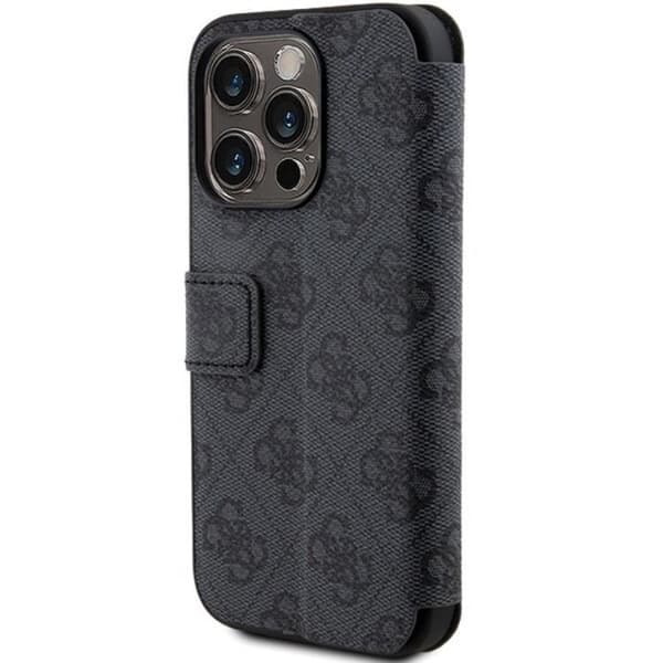 Guess iPhone 15 Pro Plånboksfodral Metall Logo - Grå