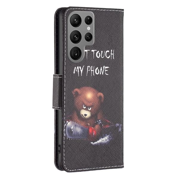 För Samsung Galaxy S24 Ultra Plånbok Fodral Skal Mönster Skydd - Bear