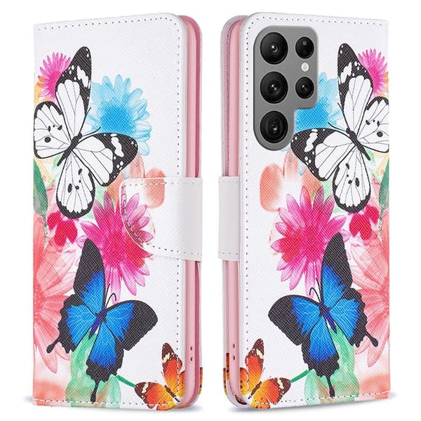Til Samsung Galaxy S24 Ultra tegnebogstativetui mønstertelefoncover