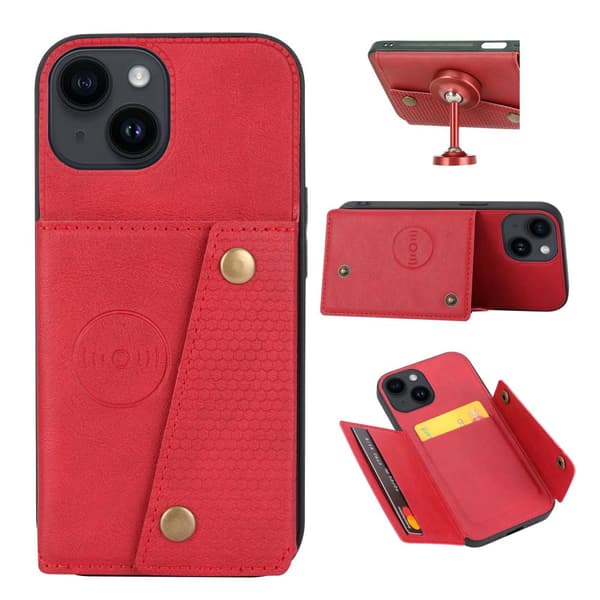 iPhone 15 Plus - Lyxigt PC-läder Retro Flip Fashion Plånboksfodral