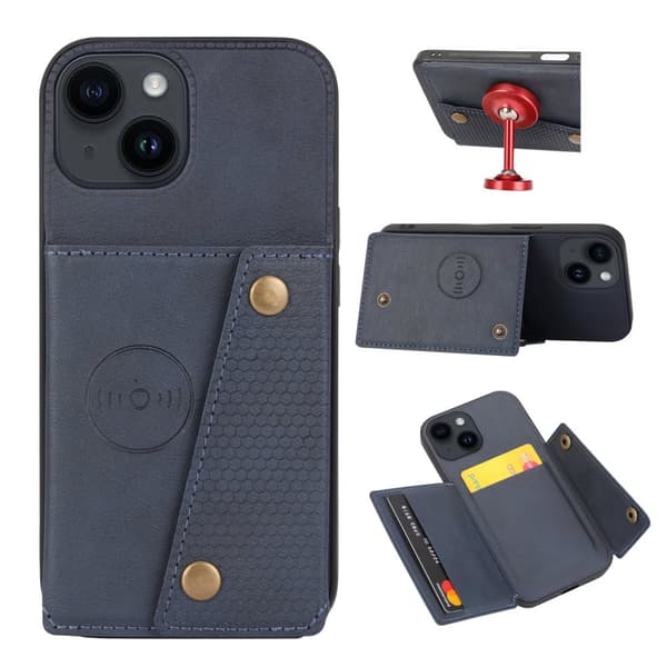 iPhone 15 Plus - Lyxigt PC-läder Retro Flip Fashion Plånboksfodral