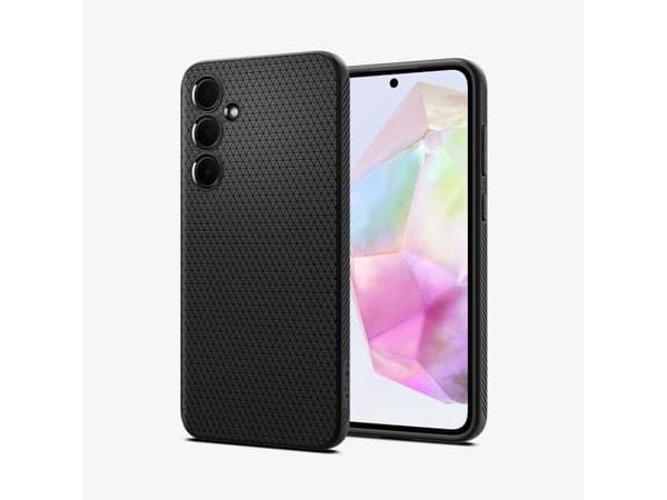 Spigen Liquid Air - Baksidesskydd för mobiltelefon - termoplastisk polyuretan (TPU) - mattsvart - för Samsung Galaxy A35