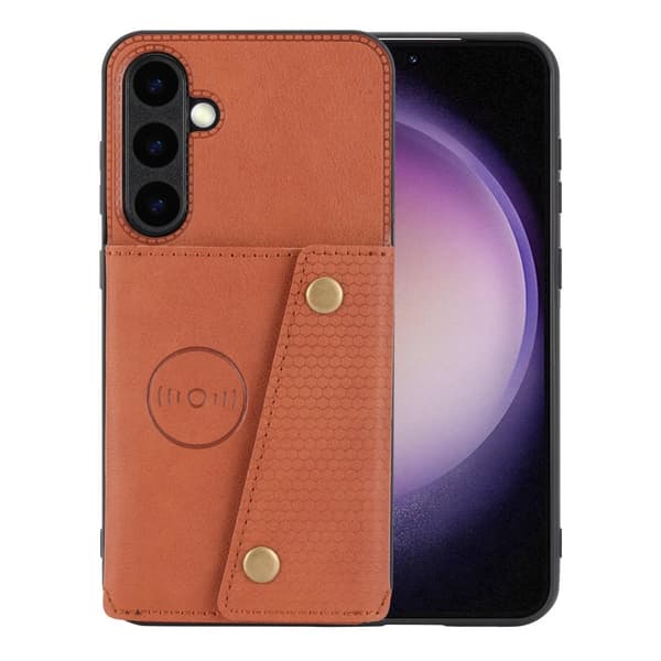 Samsung Galaxy S24 - Exklusivt Retroinspirerat Plånboksfodral i Läder