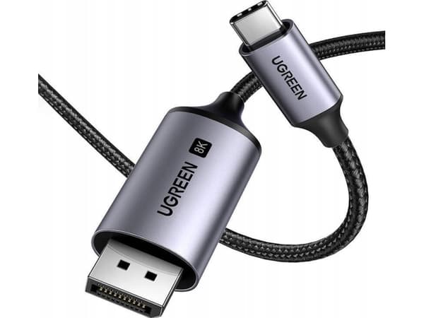 Ugreen USB-kabel Ugreen CM556-kabel med USB-C och DisplayPort 8K-anslutningar 2m lång - grå