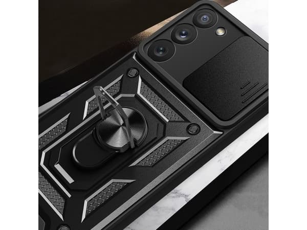 Hurtel Hybrid Armor Camshield fodral för Samsung Galaxy S23 fodral med kameraskydd blå