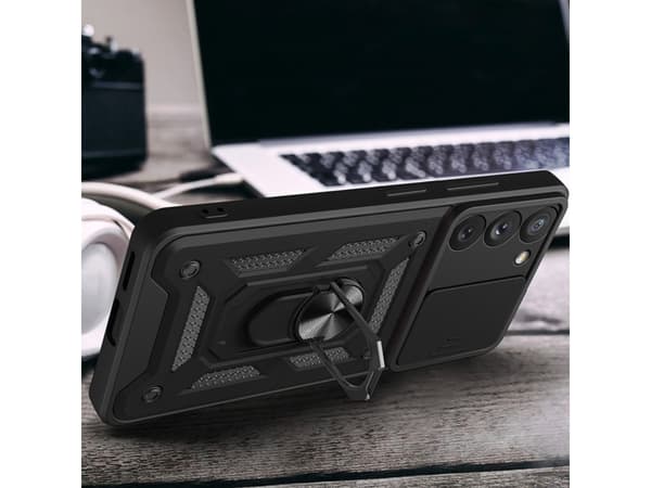 Hurtel Hybrid Armor Camshield fodral för Samsung Galaxy S23 fodral med kameraskydd blå