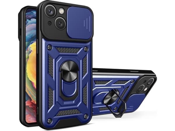 Hurtel Hybrid Armor Camshield iPhone 14 Plus-deksel pansret deksel med kameradeksel blå