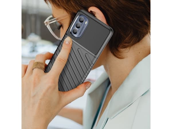 Hurtel Thunder Case fodral för Motorola Moto G62 5G silikonpansrat fodral sort