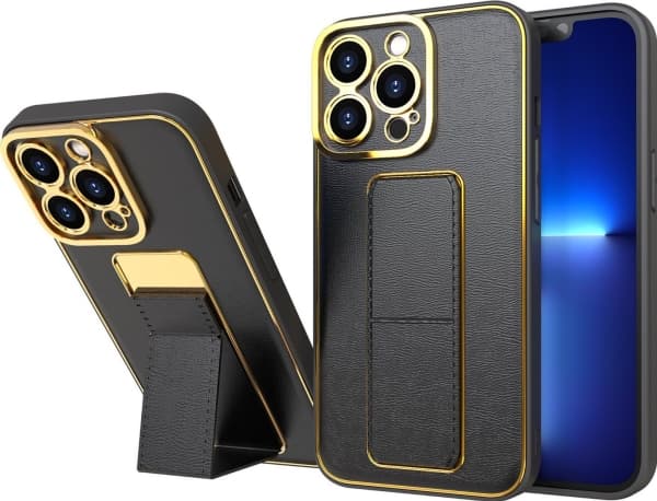 Hurtel New Kickstand Case-deksel til iPhone 12 Pro med stativ, svart