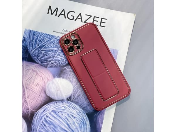 Hurtel New Kickstand Case-deksel til Samsung Galaxy A12 5G med rødt stativ