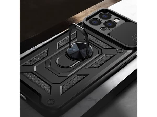 Hurtel Hybrid Armor Camshield iPhone 14 Pro-deksel pansret deksel med kameradeksel rosa