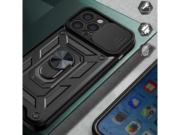 Hurtel Hybrid Armor Camshield iPhone 14 Pro-deksel pansret deksel med kameradeksel rosa