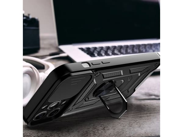 Hurtel Hybrid Armor Camshield iPhone 14 Pro-deksel pansret deksel med kameradeksel rosa