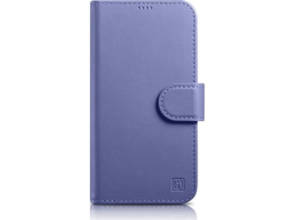 iCarer iCarer Lommebokveske 2-i-1 iPhone 14 Pro Max-deksel Skinnflipdeksel Anti-RFID lys lilla (WMI14220728-LP)