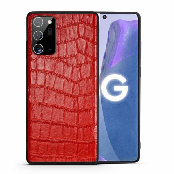Skal i konstläder till Samsung S21 Ultra, Röd