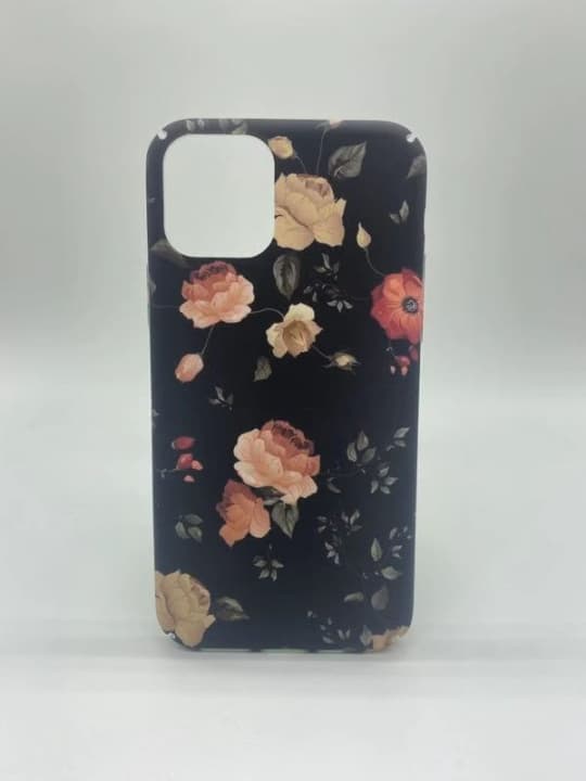 Marmorskal med mörkt blommigt mönster till iPhone 11