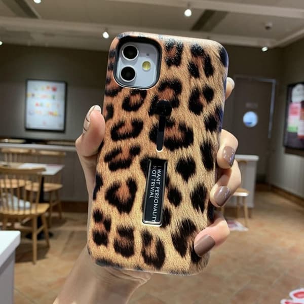 Fashioncase med fingerhållare - iPhone 12 Mini, Leopard